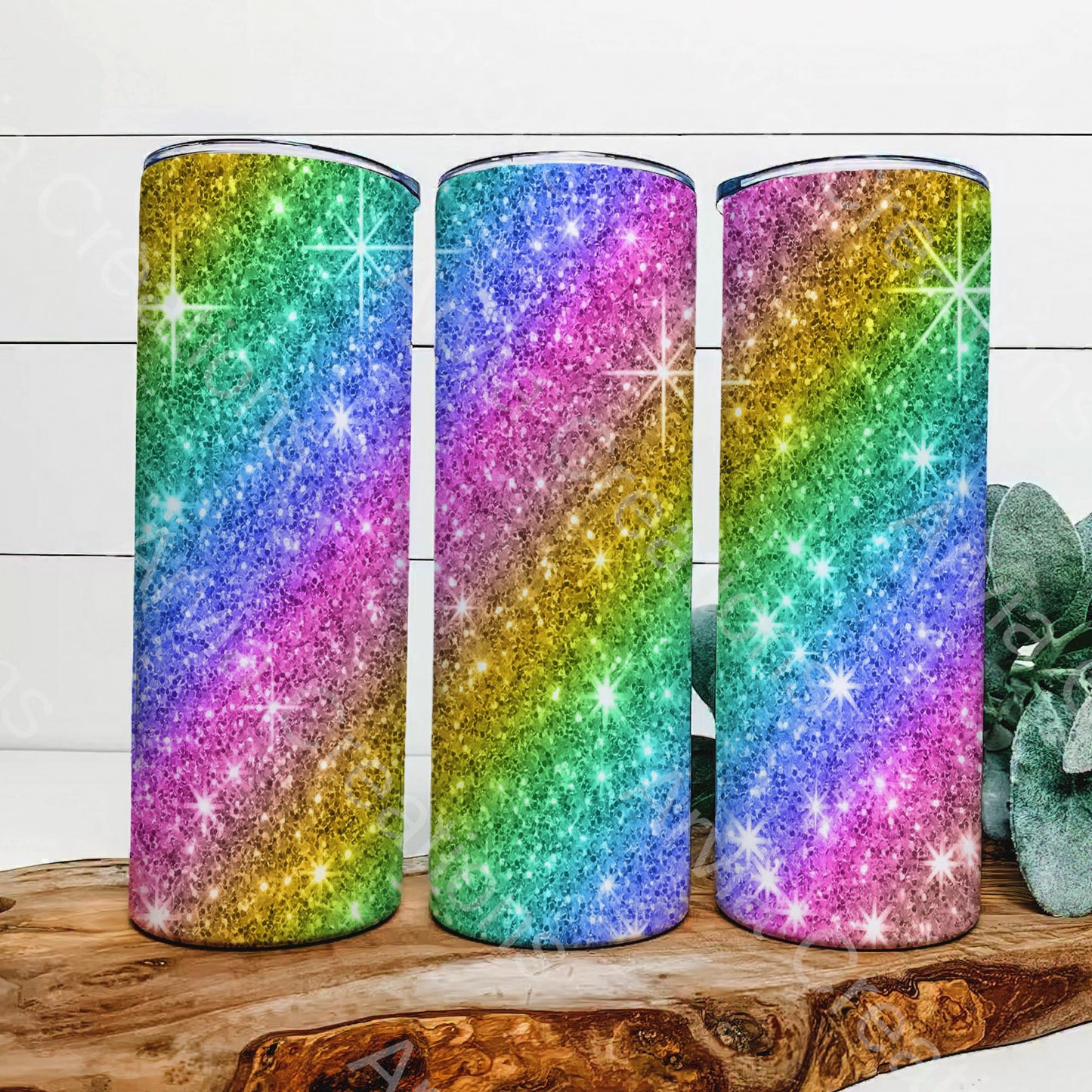 Bright rainbow tumbler