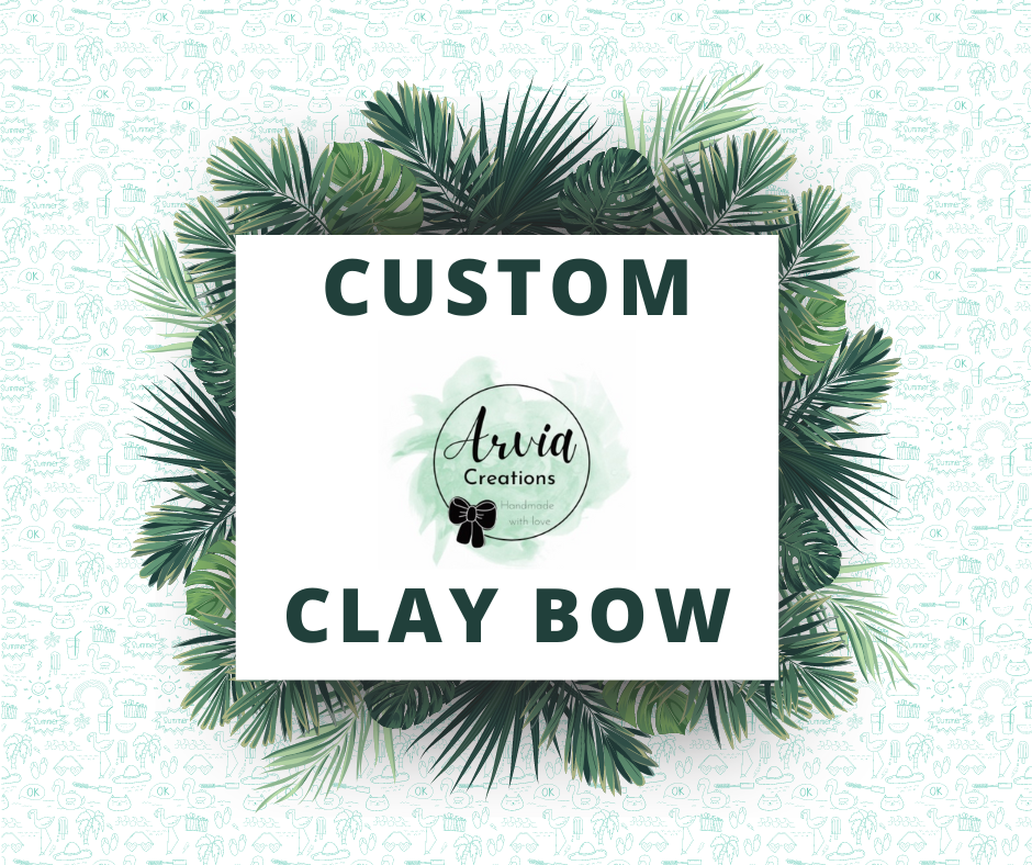 Custom clay hair bow